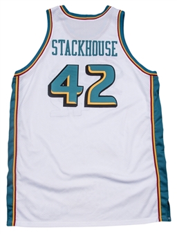 1998-99 Jerry Stackhouse Game Used Detroit Pistons Home Jersey (Pistons Employee LOA)